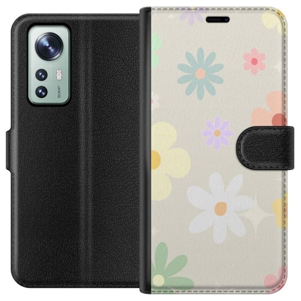 Plånboksfodral till Xiaomi 12 med fejdande blommor