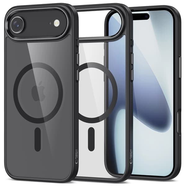 Tech-Protect Telefontaske til iPhone Air Magsafe Matte - Sort/Klar