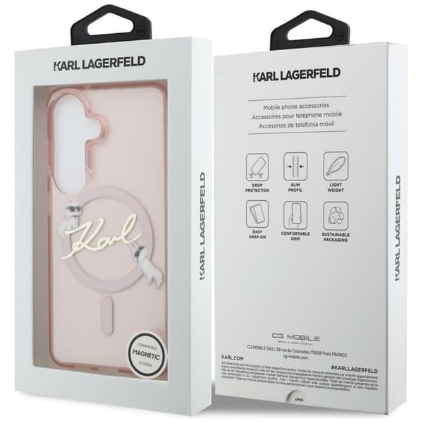 Karl Lagerfeld Mobilskal För Galaxy S26 MagSafe IML KC Script - Rosa