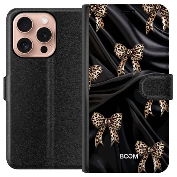 Plånboksfodral till Apple iPhone 16 Pro med Leopard Bow
