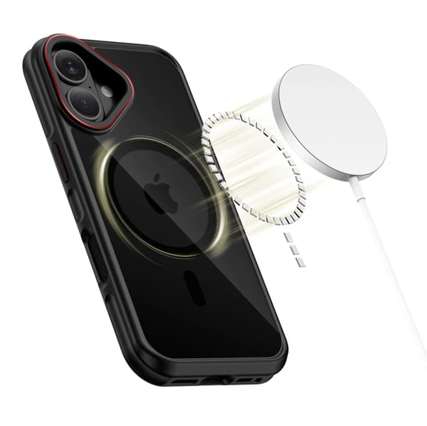 Tech-Protect Telefontaske til iPhone 17 Magsafe Hybrid - Sort/Rød