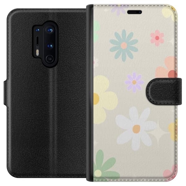 Plånboksfodral till OnePlus 8 Pro med fejdande blommor