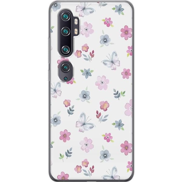 Taske til Xiaomi Mi Note 10 med blomster og sommerfugle