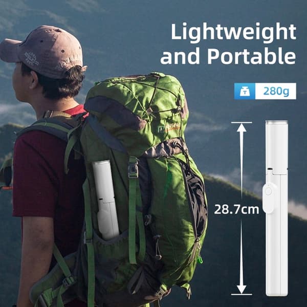 Tech-Protect Bluetooth Selfiekeppi Jalusta - Valkoinen