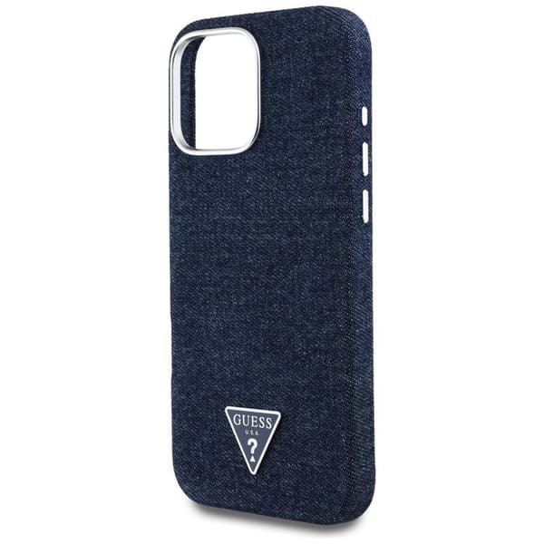 Guess Mobilskal till iPhone 16 Pro Max MagSafe Denim Triangle - Blå