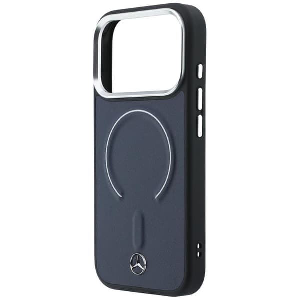 Mercedes Mobilskal För iPhone 17 Pro MagSafe Läder 3D - Marinblå