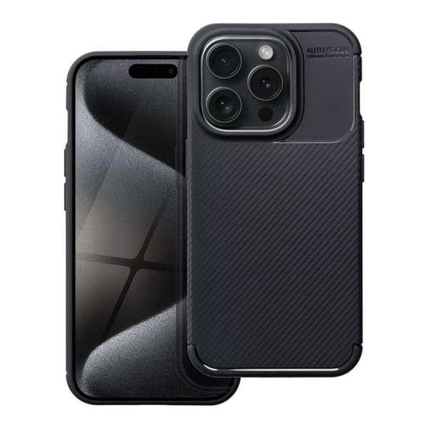 Telefontaske til iPhone 15 Pro Max Carbon Premium - Sort