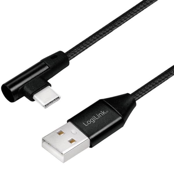 LogiLink USB-C til USB-A Kabel Vinklet 2.0 Max 3A 1m