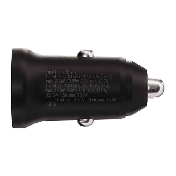 X2O 30W dobbelt biloplader USB-C/A sort
