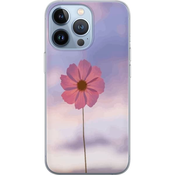 Telefontaske til Apple iPhone 13 Pro med lyserød blomst