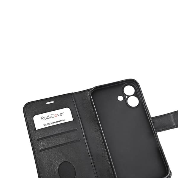 Radicover iPhone 16 Pung Taske RFID Strålebeskyttelse - Sort
