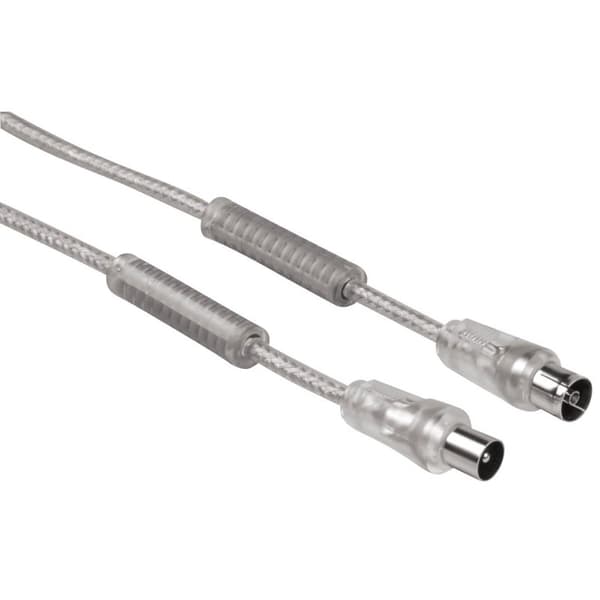 HAMA Kabel Antenne 90dB Ferrit Transparent-Sølv1.5m