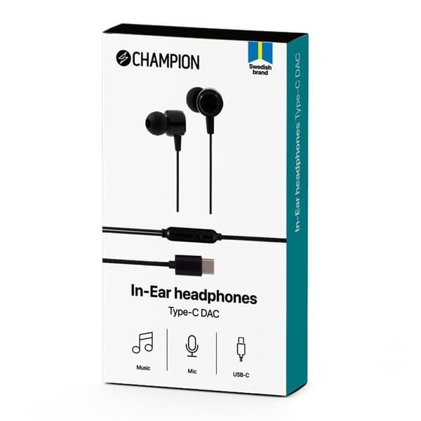 Champion In-Ear Hovedtelefoner USB-C - Sort