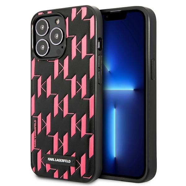 Karl Lagerfeld iPhone 13 Pro Max Taske MagSafe Monogram Plak Lyserød
