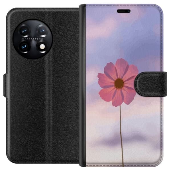 OnePlus 11 tegnebog med lyserød blomst