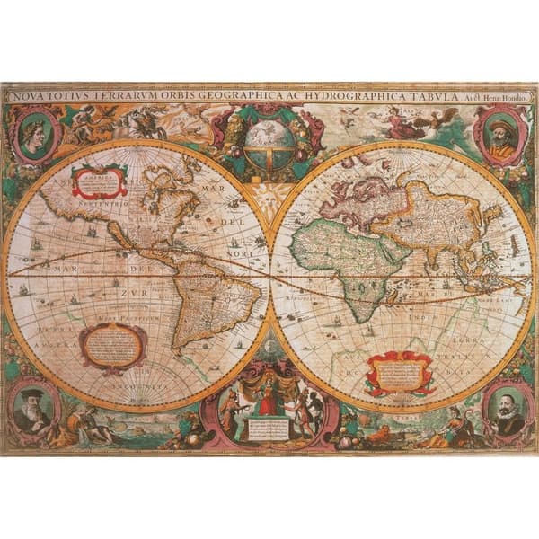 CLEMENTONI Palapeli 1000 Palaa CB High Quality Collection Old Map