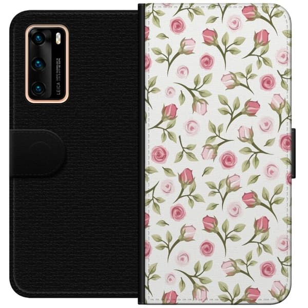 Plånboksfodral till Huawei P40 med Blommigt