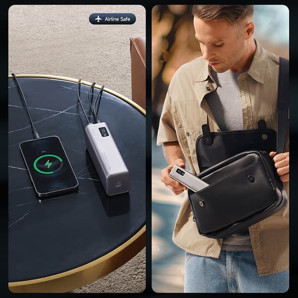 Cuktech Powerbank 20000 mAh 100W 2xUSB-C 1xUSB-A - Grå