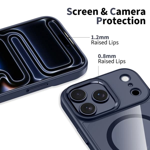 Tech-Protect Mobilskal till iPhone 17 Pro Magsafe - Mörkblå/Clear