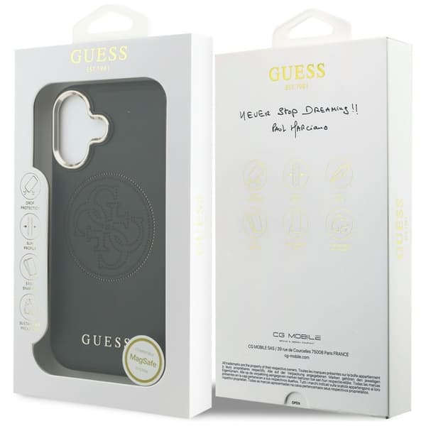 Guess Mobilcover til iPhone 17 MagSafe Perforated 4G - Sort