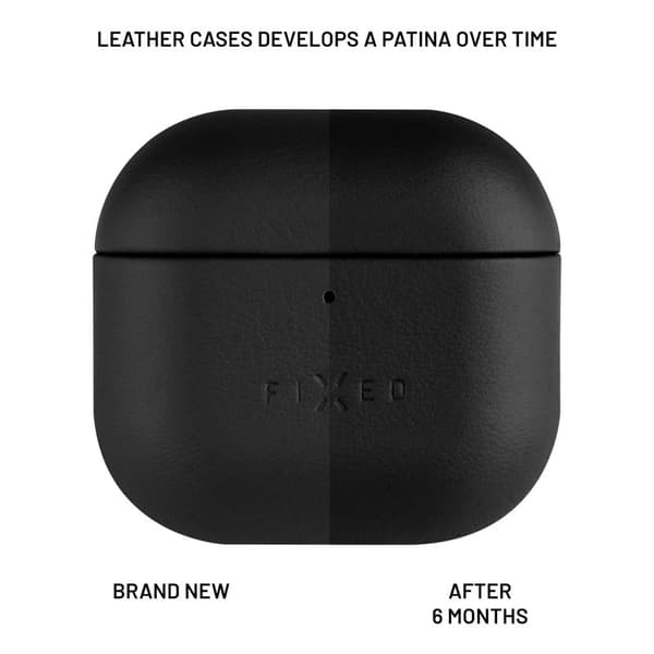 FIXED Ægte læderetui til Airpods 4/4 ANC Sort