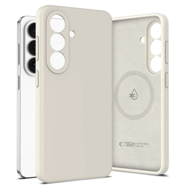 Tech-Protect telefonetui til Galaxy S26 Plus Magsafe silikone - Cosmic Latte