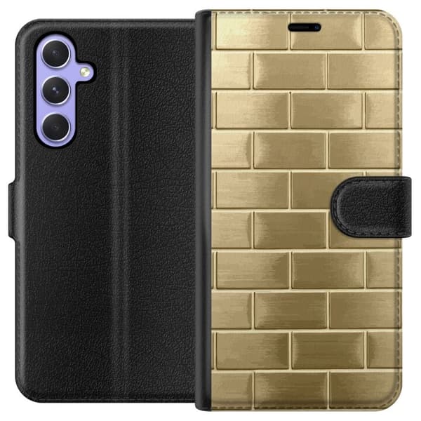 Plånboksfodral till Samsung Galaxy A54 med Gyllene Murstenar