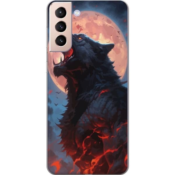 Telefontaske til Samsung Galaxy S21 med Howling Wolf