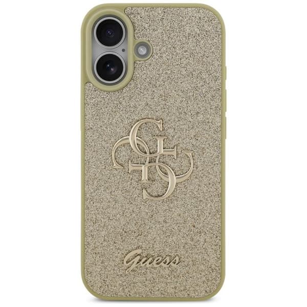 Guess Mobilskal till iPhone 17 Fixed Glitter Big 4G - Guld