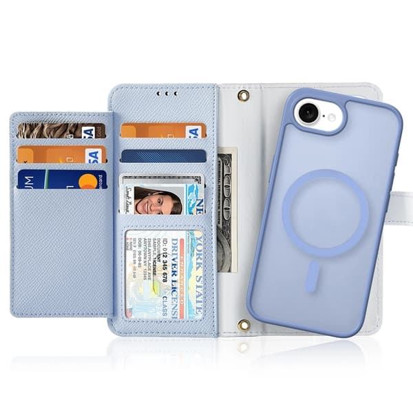 Dux Ducis iPhone 16e Plånboksfodral Lawa Läder - Blå