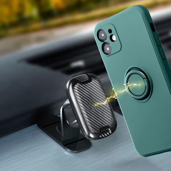 Telefontaske til iPhone 17 Pro Silikone Ring - Grøn
