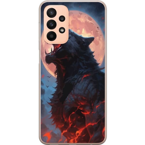 Telefontaske til Samsung Galaxy A23 med Howling Wolf