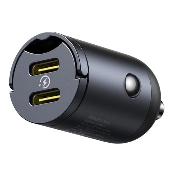 Baseus Billaddare 2x USB-C 30W Tiny Star - Svart