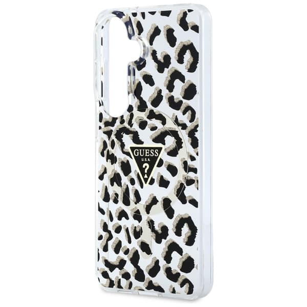 Guess Mobilskal För Galaxy S26 MagSafe IML Leopard Print Triangle