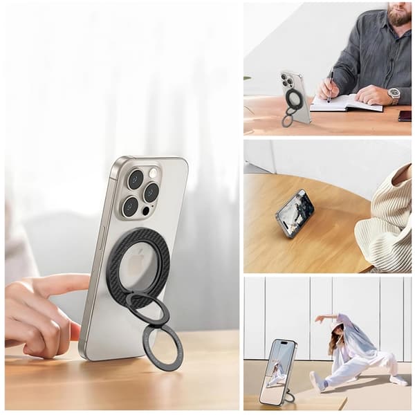 Tech-Protect Magnetisk MagSafe Mobil Ringholder Carbon - Sort