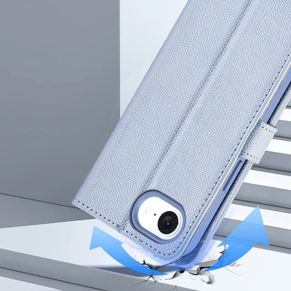 Dux Ducis iPhone 16e Plånboksfodral Lawa Läder - Blå