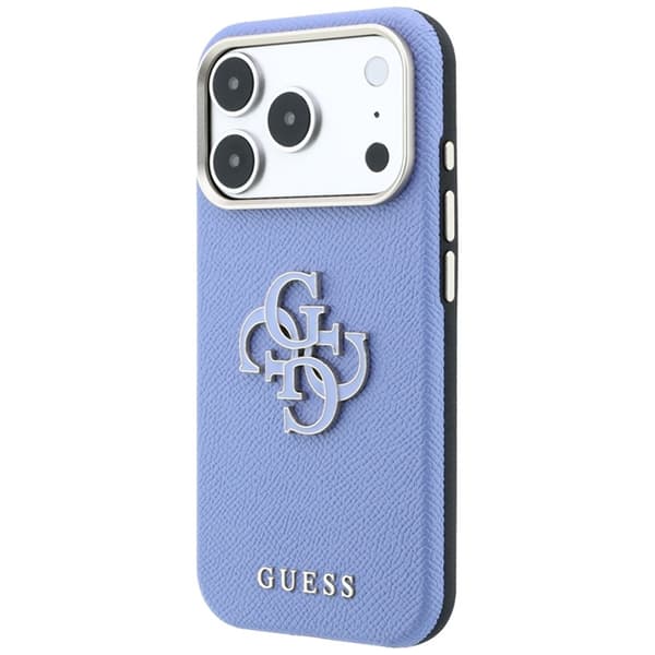 Guess Mobilskal För iPhone 18 Pro Max/17 Pro Max Grained & Big Resin Logo - Blå