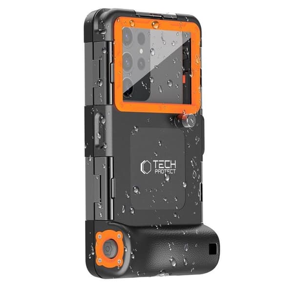 Tech-Protect Universal Vandtætte Mobiltasker Dykning - Sort/Orange
