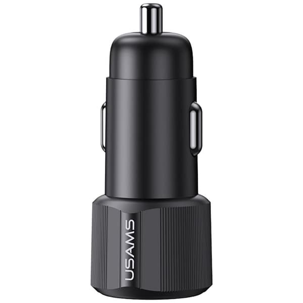 USAMS Biloplader 60W 1xUSB-A 1xUSB-C YT - Sort