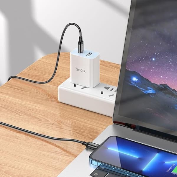 HOCO USB-C til Lightning Kabel 27W 2m X89 - Sort
