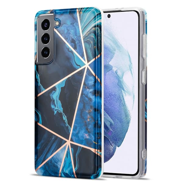 BOOM - Grid cover Galaxy S21 Plus - Blå Marmor
