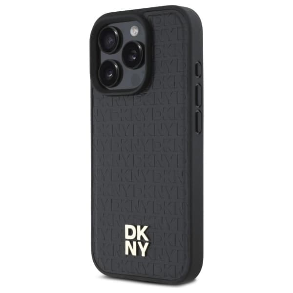 DKNY Matkapuhelimen kuori iPhone 16 Pro MagSafe Repeat Pattern Stack Logo - Musta