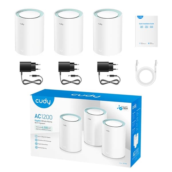 CUDY Mesh Solution M1300 3-pack AC1200 Gigabit
