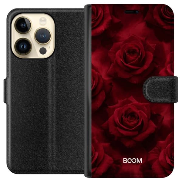 Pungcover til Apple iPhone 14 Pro med Crimson Rose