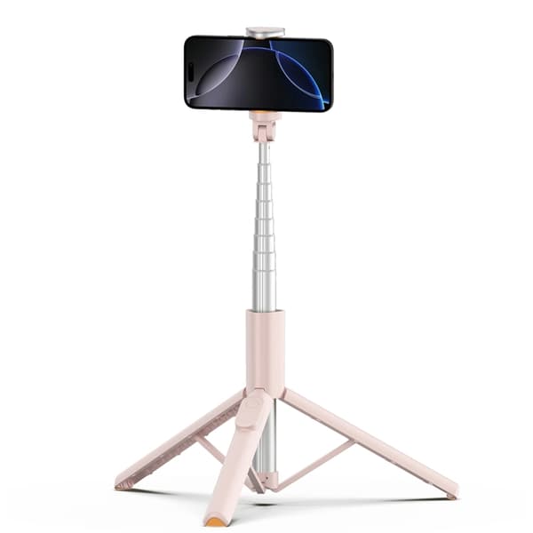 Tech-Protect Bluetooth Selfie Stick Stativ - Lyserød