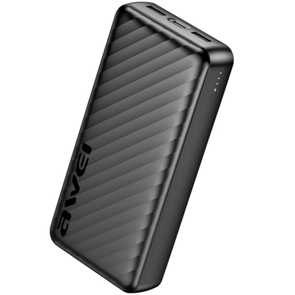 Awei Powerbank 20000mAh 2xUSB-A 1xUSB-C P6K Pro - Musta