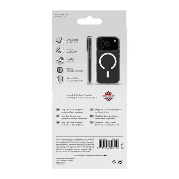 X2O Mag Clear Skal Apple iPhone 17 Pro Klar