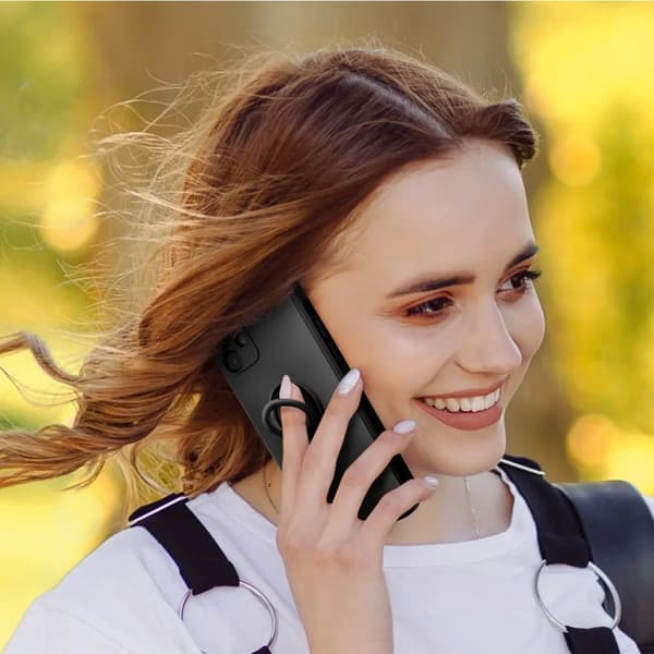Telefontaske til iPhone 17 Pro Silikone Ring - Sort