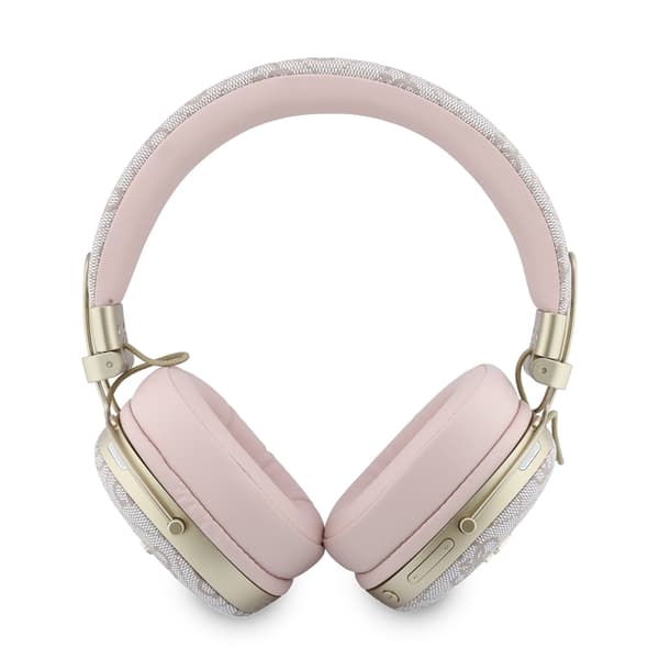 Guess On-Ear Hörlurar Bluetooth ENC Metal 4G Script Logo - Rosa