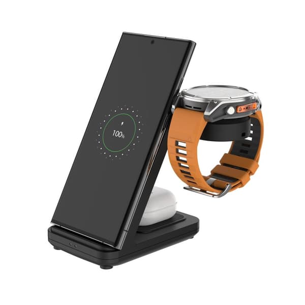 FIXED 3i1 Trådløs Ladestation designet til Garmin Watch Sort
